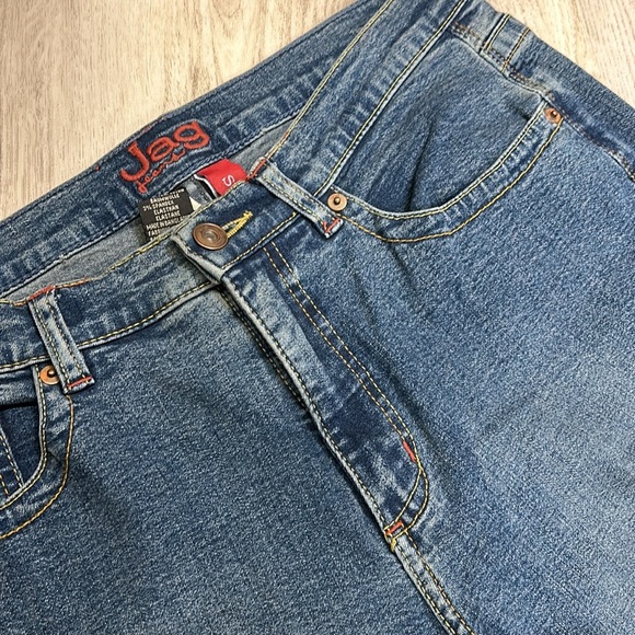 Vintage 90s Y2K JAG Embroidered Denim Wide Leg Flare Jeans / Women’s Sz 16 XL - Picture 10 of 13